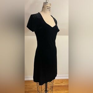 Vintage Y2K Hot Kiss Black Velvet Mini Dress
